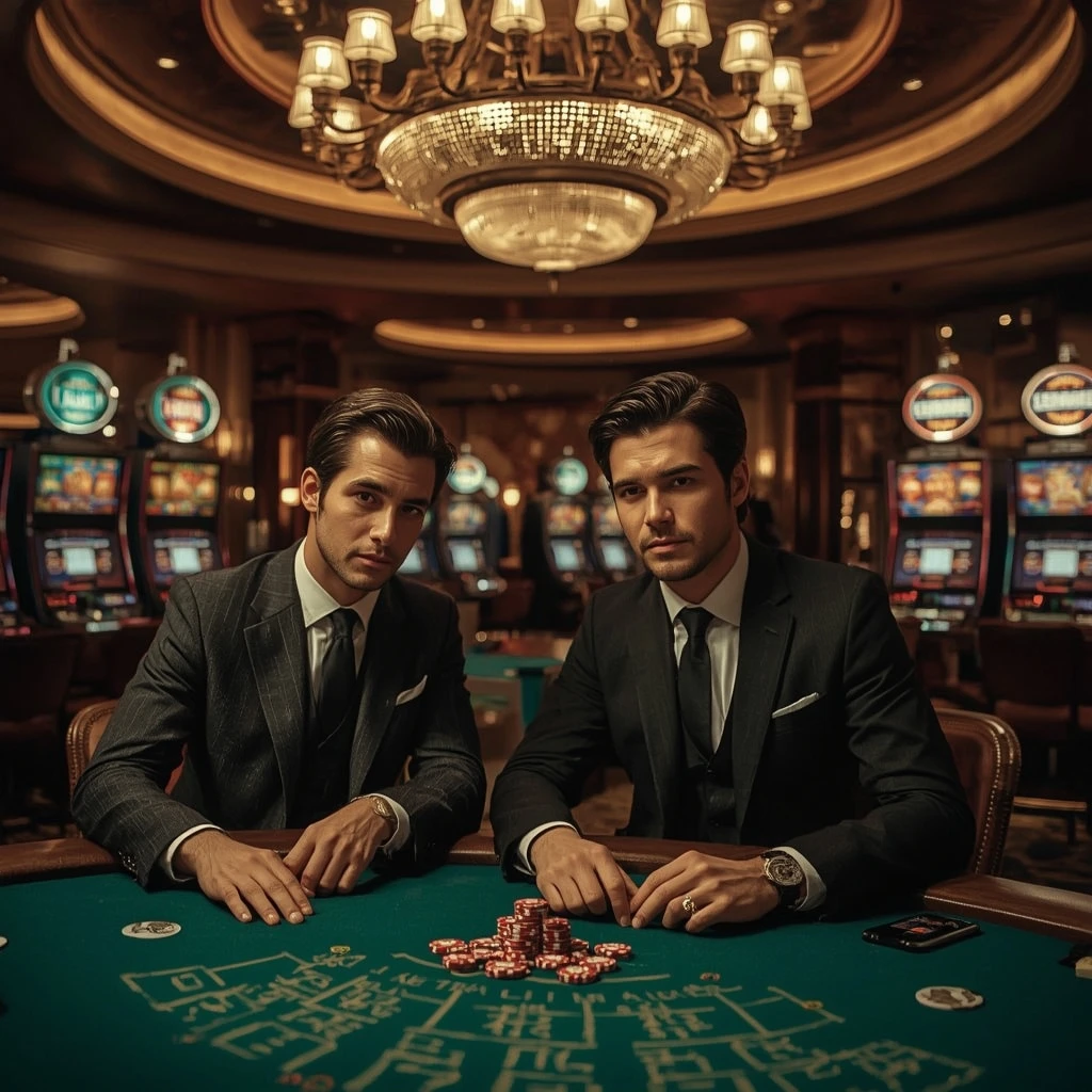 Two poker players at 2699 Club Casino